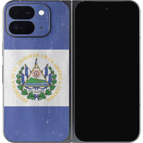 El Salvador Flag Distressed Google Pixel 9 Pro Fold Skin